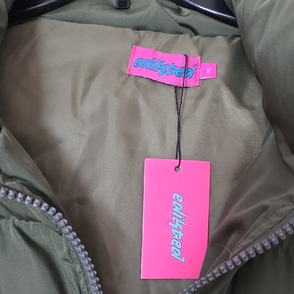Edikted Olive Puffer Jacket - Picture 3 of 4
